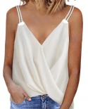  Summer Lady Camisole Blouse Fashion Elegant Double Slings Cool Women S