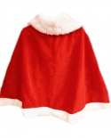  Christmas Cape Bow Flannel Plush Balls Adult Kids Turn Down Collar Fin