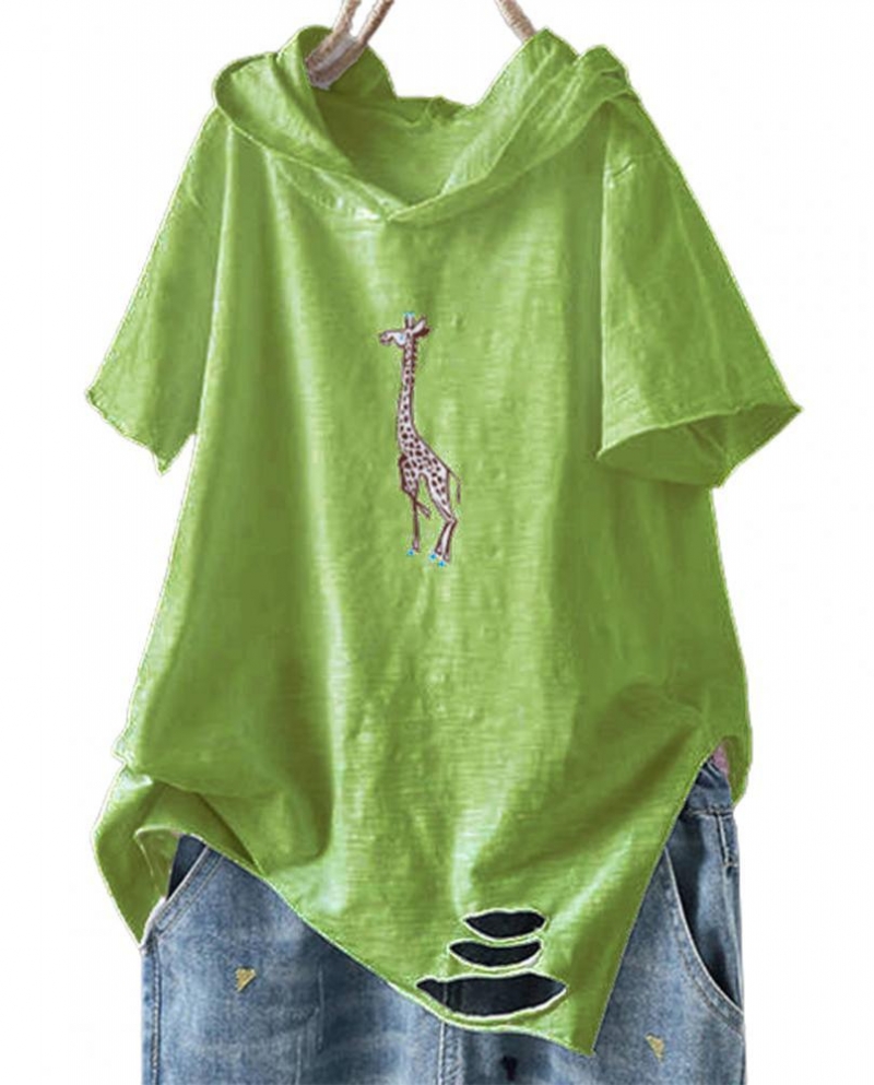 Camiseta manga corta con capucha mujer deals