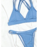 Zrtak Deep V Neck Bikiniis 2022 Womans Swimwear Triangle Bikini Set So