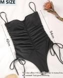 2022 Hollow Out Swimwear Women Bandage One Piece Swimsuit Female Black
