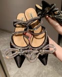  2022 New Rhinestone Butterfly Knot Sandals Fine Heel Sandals Women Cry