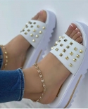  2022 New Summer Women Sandals Round Toe Open Toe Slippers Thick Bottom