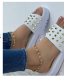  2022 New Summer Women Sandals Round Toe Open Toe Slippers Thick Bottom
