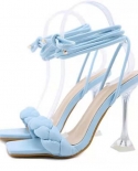  2022 New Summer Fashion Design Weave Woman Sandals  Thin Heels Cross T