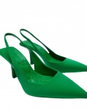  2022 Summer New Women Heels Brand Designer Pointed Slingback Sandals S