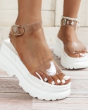 2022 Ladies Platform Sandals New Summer Fashion Transparent High Heels
