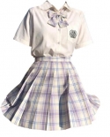  School Skirts Plaid Pleated Skirt Student Cosplay Anime Mini Grid Skir