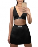  Two Piece Set Women Crop Top And Mini Skirt Ruched Party Bodycon Outfi
