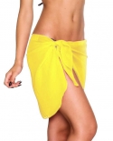  Style Women Solid Pareo Beach Bikini Cover Up Wrap Skirt Sarong Beachw