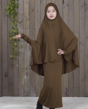 2 قطعة فستان حجاب عباية فستان مسلم دبي فتاة جلباب عبايات سعودية Ar