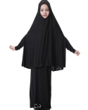 Niños musulmanes Niñas Vestido de oración 2 piezas Hijab Abaya Ramadan Sets A