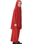 Vestido de oração para crianças muçulmanas meninas 2 peças hijab abaya conjunto de ramadã um