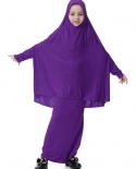 Niños musulmanes Niñas Vestido de oración 2 piezas Hijab Abaya Ramadan Sets A