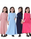 אופנה חדשה girs שמלה ארוכה ערבית ילדים Abaya דובאי קפטן מוסלמי דרס