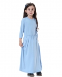 موضة جديدة جيرس فستان طويل عربي للأطفال عباية دبي قفطان فستان إسلامي