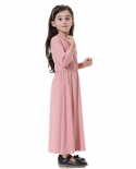 موضة جديدة جيرس فستان طويل عربي للأطفال عباية دبي قفطان فستان إسلامي