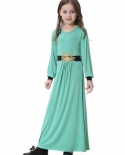  New Arabic Kids Abaya Dubai Kaftan Muslim Dress Abayas Turkish Islamic