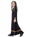 Crianças muçulmanas Abaya Girls Long Robe Vestidos Maxi Dress Kimono Jubah Ra