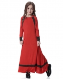 ילדים מוסלמים אבאיה בנות שמלות חלוק ארוך שמלת מקסי קימונו גובה רה