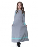  Muslim Children Abaya Girls Long Robe Gowns Maxi Dress Kimono Jubah Ra