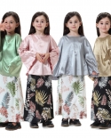 Conjunto de vestido longo infantil Girs 2 peças árabe infantil Abaya Dubai Kaftan Musl