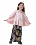 Conjunto de vestido longo infantil Girs 2 peças árabe infantil Abaya Dubai Kaftan Musl