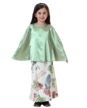 Niños Girs 2 piezas conjunto de vestido largo árabe niños Abaya Dubai Kaftan Musl