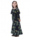 Fashion Children Girs Long Dress Arabic Kids Abaya Dubai قفطان مسلم