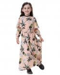 Mode Enfants Girs Robe Longue Arabe Enfants Abaya Dubaï Kaftan Musulman