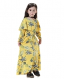  Fashion Children Girs Long Dress Arabic Kids Abaya Dubai Kaftan Muslim