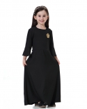 Árabe niños Abaya Dubai Kaftan musulmán vestido largo turco islámico sólido