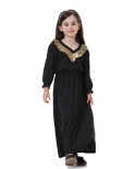 Niños Abaya Dubai Kaftan musulmán vestido largo linterna islámica turca Slee