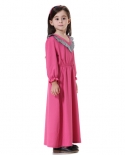 Crianças Abaya Dubai Kaftan Muçulmano Vestido Longo Lanterna Islâmica Turca Slee