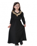 ילדים אביה דובאי קפטן מוסלמי שמלה ארוכה טורקית איסלאמי פנס שרוולים