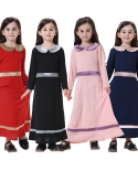  New Kids Abaya Dubai Kaftan Muslim Long Dress Turkish Islamic Solid Dr
