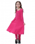  Arabic Kids Abaya Dubai Kaftan Muslim Hijab Dress Abayas For Children 