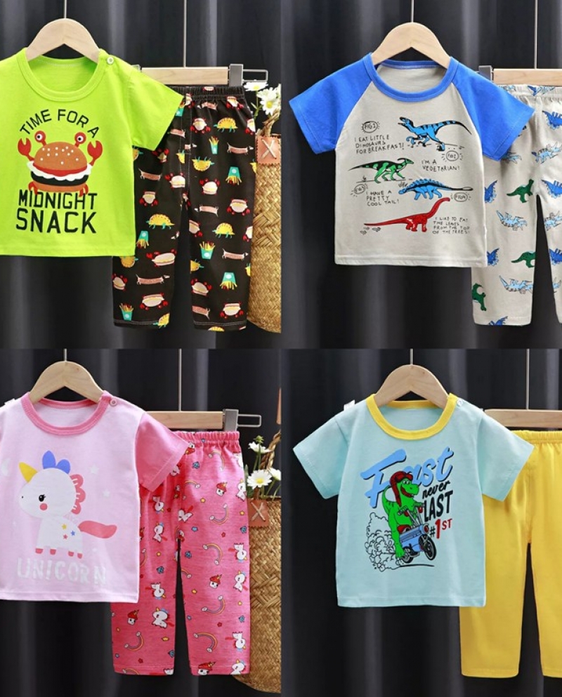 Été Automne Bébés Uni Pyjama Sous-Vêtements Vêtements Tenues Enfants Gi