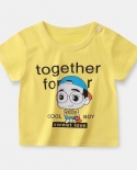 Camiseta de manga corta para bebés, niños y niñas, novedad de verano, camiseta para niños pequeños C