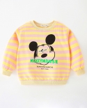  Baby Boys Girls Casual Striped Mickey Sweater  Spring Autumn New Child