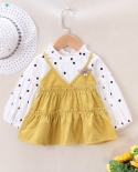  0 4 Years Baby Girl Dress Spring Autumn Fashion Polka Dot Sling Cordur