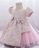  Baby Girl Dress Children Dress Baby Full Moon Wash Dress Lace Mesh Bow