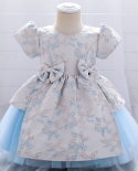  Baby Girl Dress Children Dress Baby Full Moon Wash Dress Lace Mesh Bow