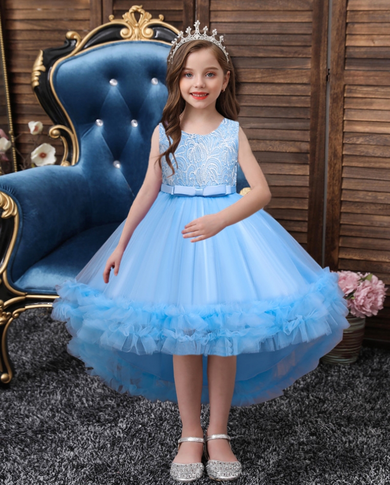  3 10 Years Girls Dress Embroidered Tail Mesh Princess Dress For Childr