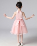  Girl Princess Dress Elegant Evening Dress Girl Dress Bow Fluffy Net Ga