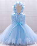  Baby Girl Dress Girl Net Gauze Puffy Princess Dress Sweet 0 3 Years Ba