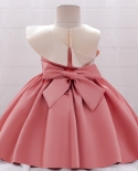  Baby Girl Dress Bow Knot Forged Fabric Fashion Girl Princess Dress Swe