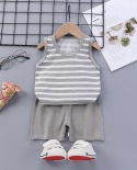 أطقم ملابس الأطفال Uni طقم ملابس للأطفال الرضع بدون أكمام ملابس قصيرة