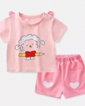 طقم ملابس للبنات اللطيفة مكون من قطعتين وردي ميني يناسب الأطفال Baby Uni Spo