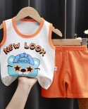 2022 bébé garçons gilet dété vêtements courts costumes coton mode enfant en bas âge